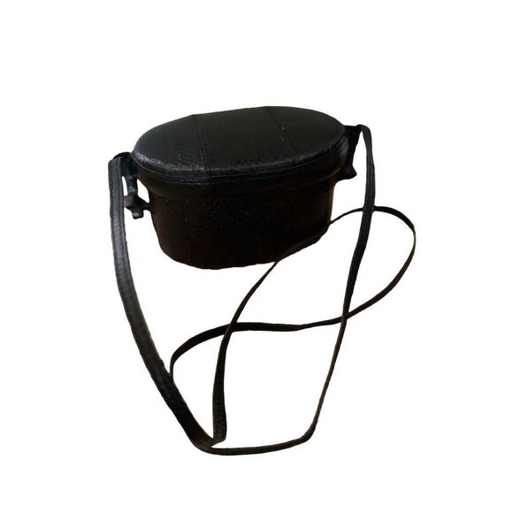 Women's Black Textured Semi-Circle Crossbody Purse - Picture 1 of 13